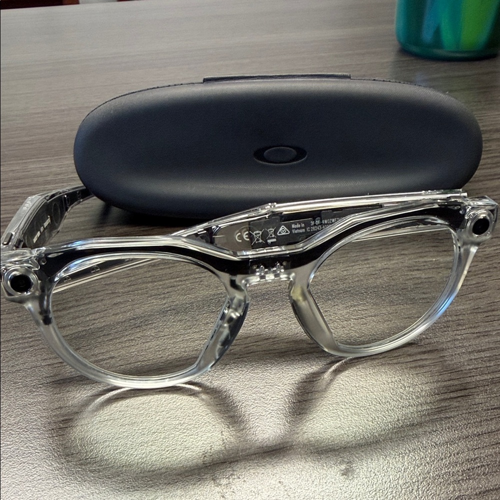 Oakley Clear Frame Meta HSTN Glasses with Black Case